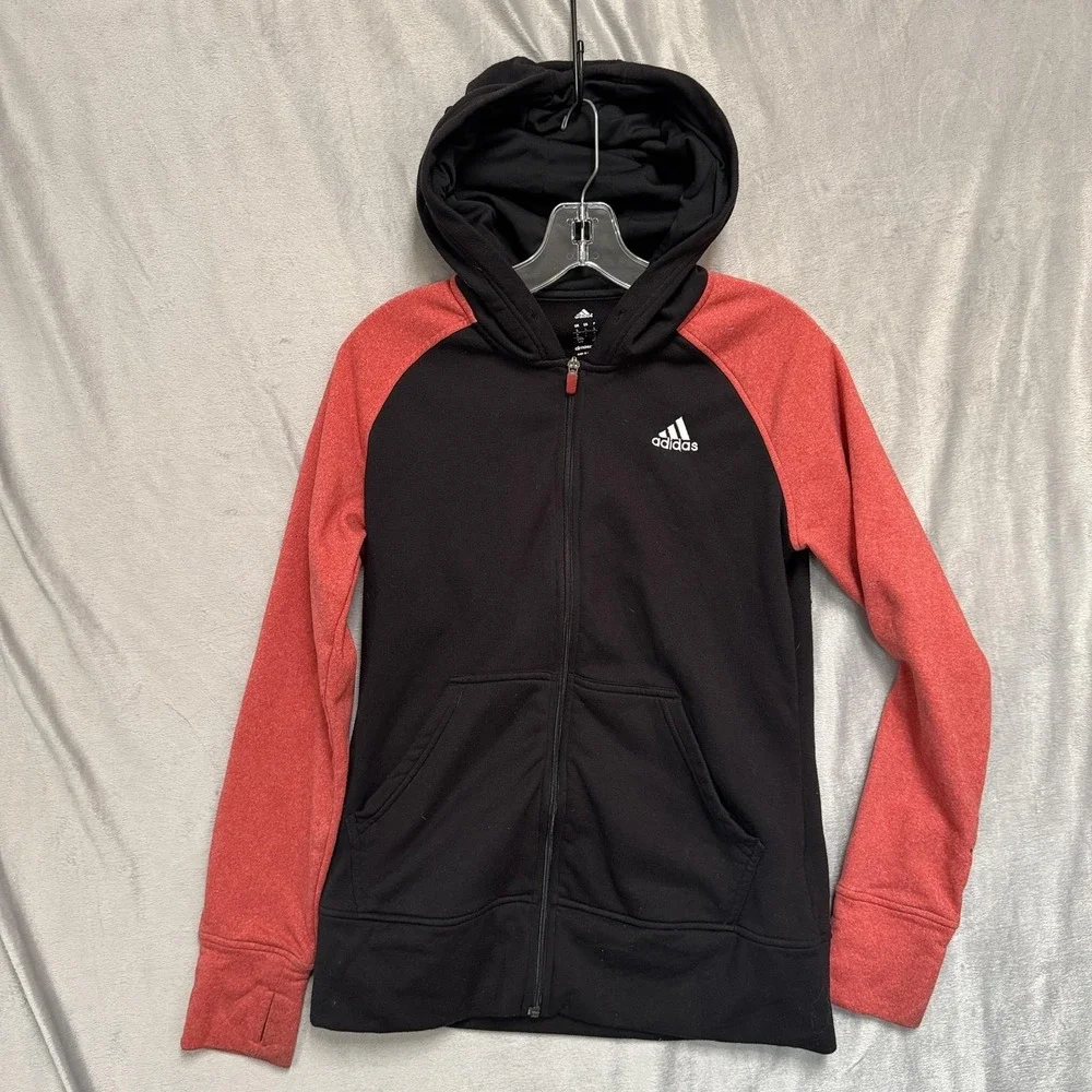 Canada Hoodie Full Zip Mens Large Black‎ Red Adidas Climawarm Olympic Team
